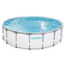 Summer Waves Elite 16 Ft Deep Round 48 In Above Ground Elite Metal Frame Pool With Sfx1500 Filter Cov Above Ground Swimming Pools Summer Waves Swimming Pools