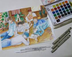 In the first picture, we can see him drawing a single person, which is himself, but then more member come and make their debut together with some few fans. Draw Bts Member Semi Realism By Sketchy Sketch Fiverr