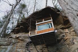 Building a set of steps converts a steeper hill from impassible into a reasonable walkway. Cliff Dweller Is The First Cliff Mounted Treehouse Rental In Kentucky
