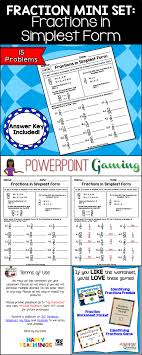 Fractions In Simplest Form Gcf Worksheet Simplest Form Fractions Fractions Simplest Form