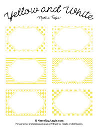 Printable Yellow And White Name Tags Name Tag Templates Tag Template Free Templates Printable Free