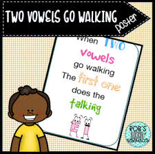 two vowels go walking poster worksheets teachers pay