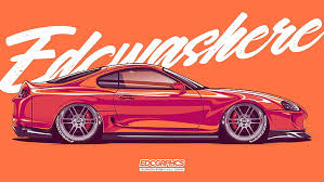 Hd jdm wallpaper posted by michelle peltier. Hd Wallpaper Edc Graphics Toyota Supra Jdm Japanese Cars Motor Vehicle Wallpaper Flare