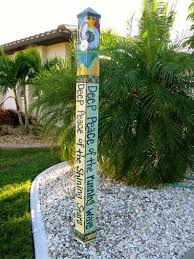 Art poles are typically square, so you can create a design in one of two ways. Peace Garden 6 Art Pole 5x5