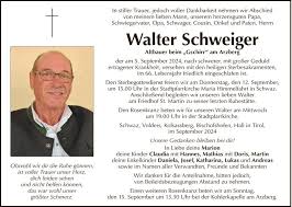 Traueranzeige von Walter Schweiger vom 05.09.2024