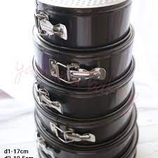 Loyang bulat bongkar pasang gold/ anti lengket/ carbon steel import: Jual 1615 4 Loyang Teflon Bongkar Pasang Set 6 Bulat Round Wedding Cake Jakarta Timur Yamama Baking Tokopedia