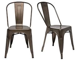 Steampunk Tolix Replica Metal Dining Chairs Set Of 2 Bronze Review Metal Dining Chairs Dining Chairs Dining Chair Set