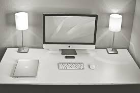 Ikea Setup Galant Series Desk That S About 5 X3 Two Lobbo Series 40w Lamps Mac Setup Imac Imac Desk Setup