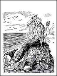 Black And White Mermaid Fc85020387501f1b1c914a3574490e49 Jpg 236 317 Vintage Mermaid Mermaid Art Mermaid Illustration