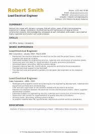 Testing of blister packaging change parts and commissioning engineer resume examples & samples. Lead Electrical Engineer Resume Samples Qwikresume