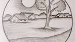 Very Easy Circle Scenery Drawing Tutorial