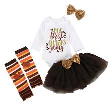 Maybe you would like to learn more about one of these? Baby Girl Thanksgiving Clothes Infant Baby Girls Thanks Giving Day Romper Tutu Skirt Hairband Socks Set Fall Long Sleeve Outfit Clothing Sets Aliexpress