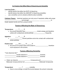 Factors Affecting Solubility Worksheet Answers Chemistry Worksheets Solubility Name Writing Practice
