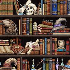 Spellbound Fantasy Library Quilt Fabrics From Www Equilter Com Quilting Treasures Skull Fabric Quilts