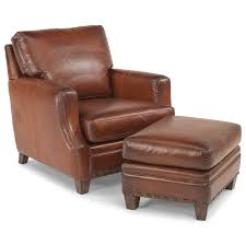 Maxfield Chair And Ottoman Set By Flexsteel Rustic Leather Chairs Comfy Leather Chair Leather Chair