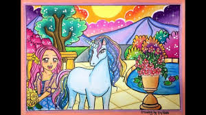 Cara Gradasi Warna Ep 55 Tema Putri Dan Kuda Unicorn Youtube Di 2020 Lukisan Hewan Buku Mewarnai Gambar