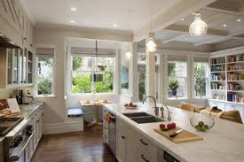 Modern Breakfast Nook Design Pictures Remodel Decor And Ideas I Like The Lights Above The K White Kitchen Decor Kitchen Layout Contemporary Kitchen Design