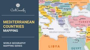 The mediterranean sea is a sea connected to the atlantic ocean, surrounded by the mediterranean basin and almost completely enclosed by land. Mediterranean Countries World Geography Mapping Youtube