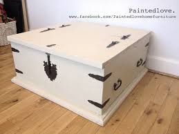 Large Storage Chest Trunk Coffee Table Painted In Annie Sloan Chalk Paint With Clear Wax Mix Of Old Och Painted Coffee Tables Coffee Table Trunk Painted Table