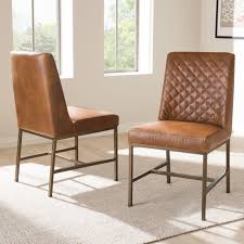 Baxton Studio Margaux Modern Luxe Light Brown Faux Leather Upholstered Dining Chair Set Set Of 2 Y1317 Brown Dc In 2020 Faux Leather Dining Chairs Dining Chairs Leather Dining Chairs