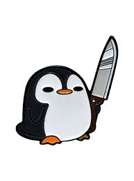 Penguin With Knife Enamel Pin In 2020 Penguins Penguin Drawing Penguin Art