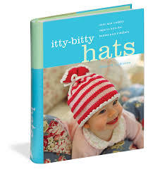The love & hearts hat is written in four sizes from baby to child, and the largest size fits a large child, teen or even an adult. Itty Bitty Hats Workman Publishing