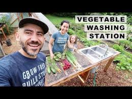 diy vegetable washing station with