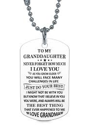 Birthday Gift Ideas For Grandma From Granddaughter To My Granddaughter Love Grandma Dog Tag Necklace Birthday Anniversary Graduation Gift Granddaughter Quotes I Love You Mom Love You Mom