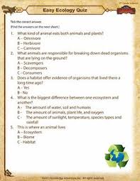 Free Printables For 4th Grade Science Easy Ecology Quiz 4th Grade Science Science Worksheets Handwriting Worksheets For Kids