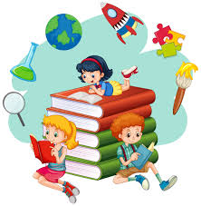 Três, crianças, leitura, livros - Download Vetores Gratis ...