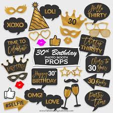 30th Birthday Photo Booth Props Printable 30th Birthday Photo Booth Props Birthday Party Props Black Etsy Photo Booth Props Birthday Birthday Party Props Birthday Photo Booths