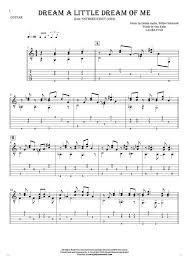 dream a little dream of me notes and tablature for guitar