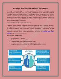 Grow Your Creativity Using Sap Hana Online Course In 2020 Online Courses Technology Industry Training And Development