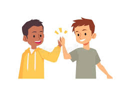 Menino Negro Dá Cinco Ilustrações Do Vetor De Desenho Animado Do Branco.  Duas Crianças Altas Cinco Saudações Isoladas. Ilustração do Vetor -  Ilustração de sorriso, povos: 240826377