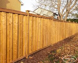 The top edges of the fence pickets are cut on an angle to create a dog ear shape. Forest Hill Wood Fences Products Fence All Ottawa On