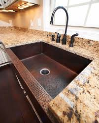 Covington Legacy Copper Farmhouse Sink Gold Granite Countertops Copper Farmhouse Sinks Replacing Kitchen Countertops
