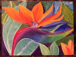 Acrylic Bird Of Paradise Painting Bird Of Paradise Painted By Gitali Sharma From Our Youtube Tutorial Jan 24 Ginger Cook Live Painting Painting Drawing Art