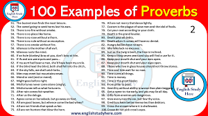 100 Examples Of Proverbs English Study Here