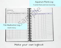 Aquarium Maintenance Logweeklymonthlydaily Feedingaquarium Etsy Aquarium Maintenance Planted Aquarium Health History