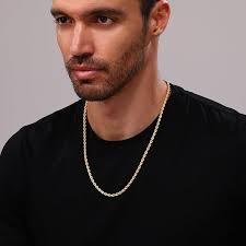 مونيلي عقد مطلي بالذهب للرجال 2.5 ملم 24 انش من الستانلس ستيل سلسلة حبل  ملتف للنساء والرجال : Amazon.eg: ملابس وأحذية ومجوهرات