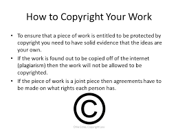 Virtually any original work—even a casual letter, or a compilation of information that involves some originality in selection or arrangement, such as a directory, an anthology, or a bibliography—can be copyrighted. Copyright Law Ollie Coles Ollie Coles Copyright Law Ppt Download