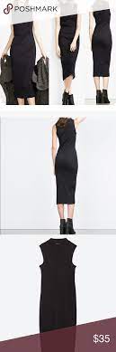Zara Trafaluc Sleeveless Bodycon Ribbed Midi Dress Ribbed Midi Dress Midi Dress Clothes Design