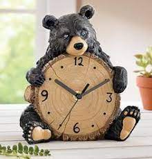 Black Bear Clock A Lovable Northwoods Themed Home Decoration Bear Decor Black Bear Decor Bear Cabin