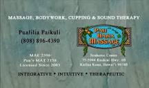 PAU HANA MASSAGE LLC, Massage Therapy Services, Home