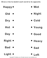 Match Opposite Adjectives Turtlediary Com Kindergarten Phonics Worksheets English Worksheets For Kindergarten Opposites Worksheet
