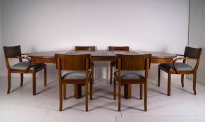 Dining set (84 x 42 rectangle dining table, 2 dining chairs, 2 swivel rocker chairs & bench) with sunbrella® cushions, created for macy's. Large Model 569 Dining Table Chairs Set By Hans Hartl For Deutsche Werkstatten Hellerau Deutschland 1940s Set Of 7 For Sale At Pamono
