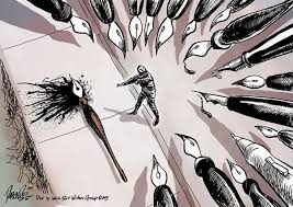 In The Wake Of The Horrific Shooting At The Offices Of The French Satirical Newspaper Charlie Hebdo Illustrat Charlie Hebdo Charlie Hebdo Attack Cool Cartoons