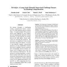 For decades, the united states and the soviet union engaged in a fierce competition for superiority in space. Triviaqa A Large Scale Distantly Supervised Challenge Dataset For Reading Comprehension Acl Anthology