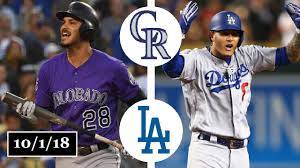Get a summary of the los angeles dodgers vs. Colorado Rockies Vs Los Angeles Dodgers Highlights Nl West Tiebreaker October 1 2018 Youtube