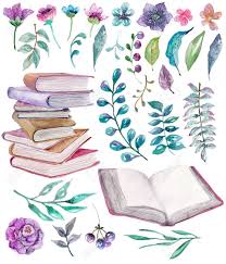 Learn how to paint over 30 leaves, greenery, filler, and focal flowers with erin of snowberry design co. Watercolor Floral And Nature Elements With Beautiful Old Books Stock Photo Picture And Royalty Free Image Image 54825210